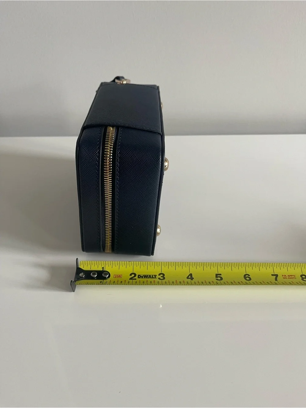 Calpak Navy and Gold Travel Jewelry Case
